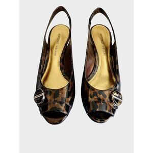 Antonio Melani Madelyn Women's Shoes Sz 7 M Amber glow Slingback Peep Toe Flats